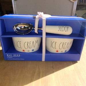 Rae Dunn Ice cream bowls and ice cream scoop - 3 pc set